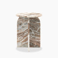 Alba Round Side Table | Brown Marble