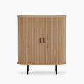 Mika Tall Wooden Sideboard | Oak & Black