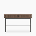 Mika Wooden 2 Drawer Desk | Walnut & Black