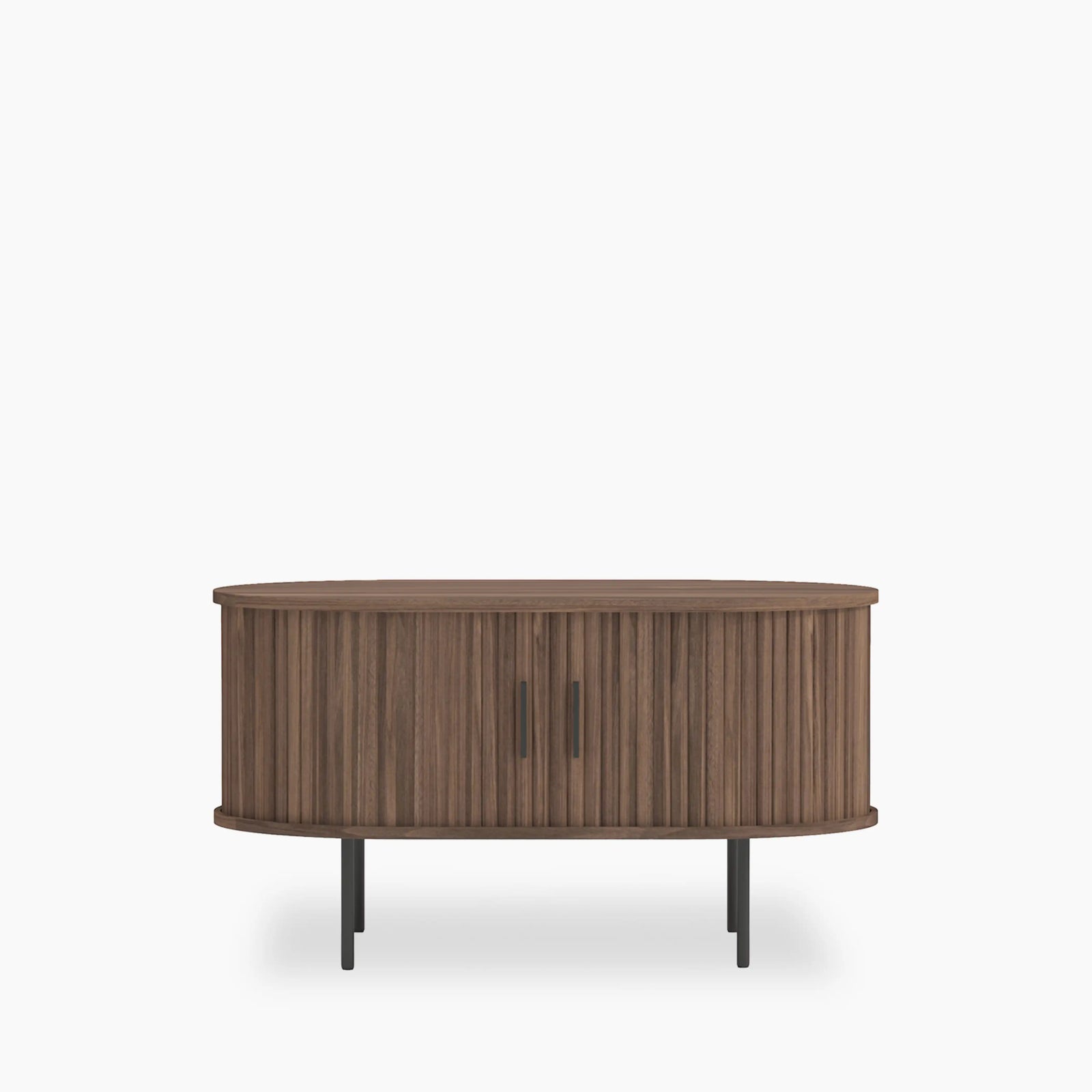 Mika Oval Coffee Table | Walnut & Black