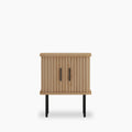 Mika Square Wooden 1 Drawer Bedside Table | Oak & Black