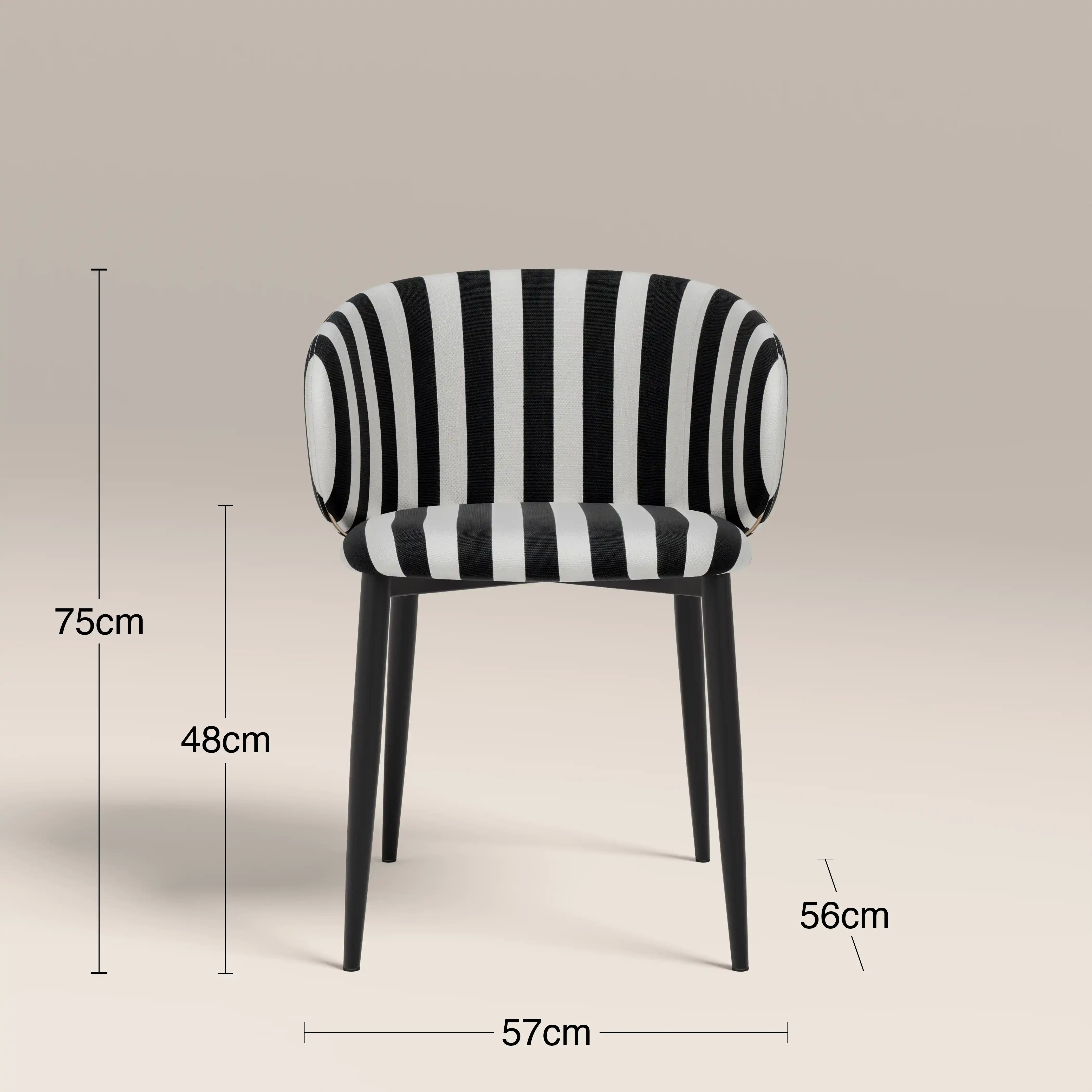 Cameron Dining Chair | Stripe Fabric