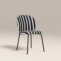 Harlow Dining Chair | Striped Fabric & Black