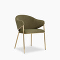 Luca Carver Dining Chair | Moss Green Sustainable Mohair Velvet & Brass