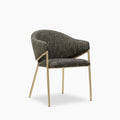 Luca Carver Dining Chair | Speckled Espresso Boucle & Brass