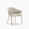Luca Carver Dining Chair | Speckled Stone Sustainable Boucle & Brass