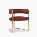 Juliana Carver Dining Chair | Rust Red Velvet & Brass