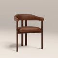 Arbor Carver Dining Chair | Vintage Tan Faux Leather & Walnut