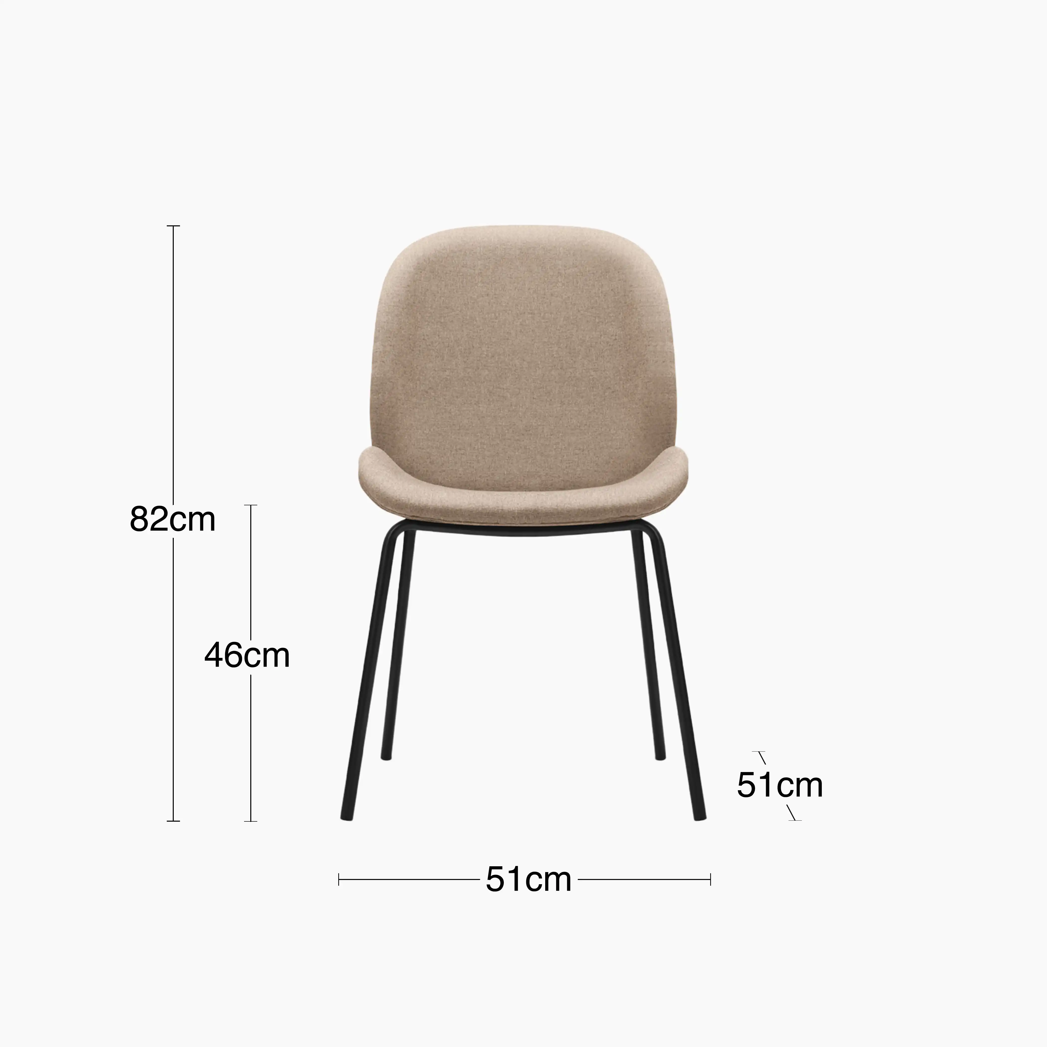 Hoxton Dining Chair | Latte Sustainable Fabric & Black