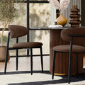 Halston Dining Chair | Mocha Brown Sustainable Velvet & Black
