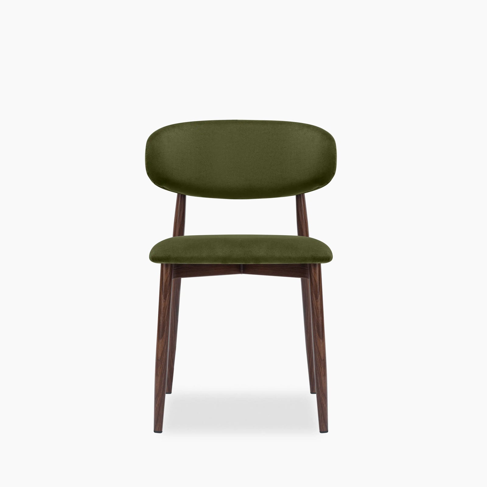 Halston Dining Chair | Olive Green Sustainable Velvet & Walnut
