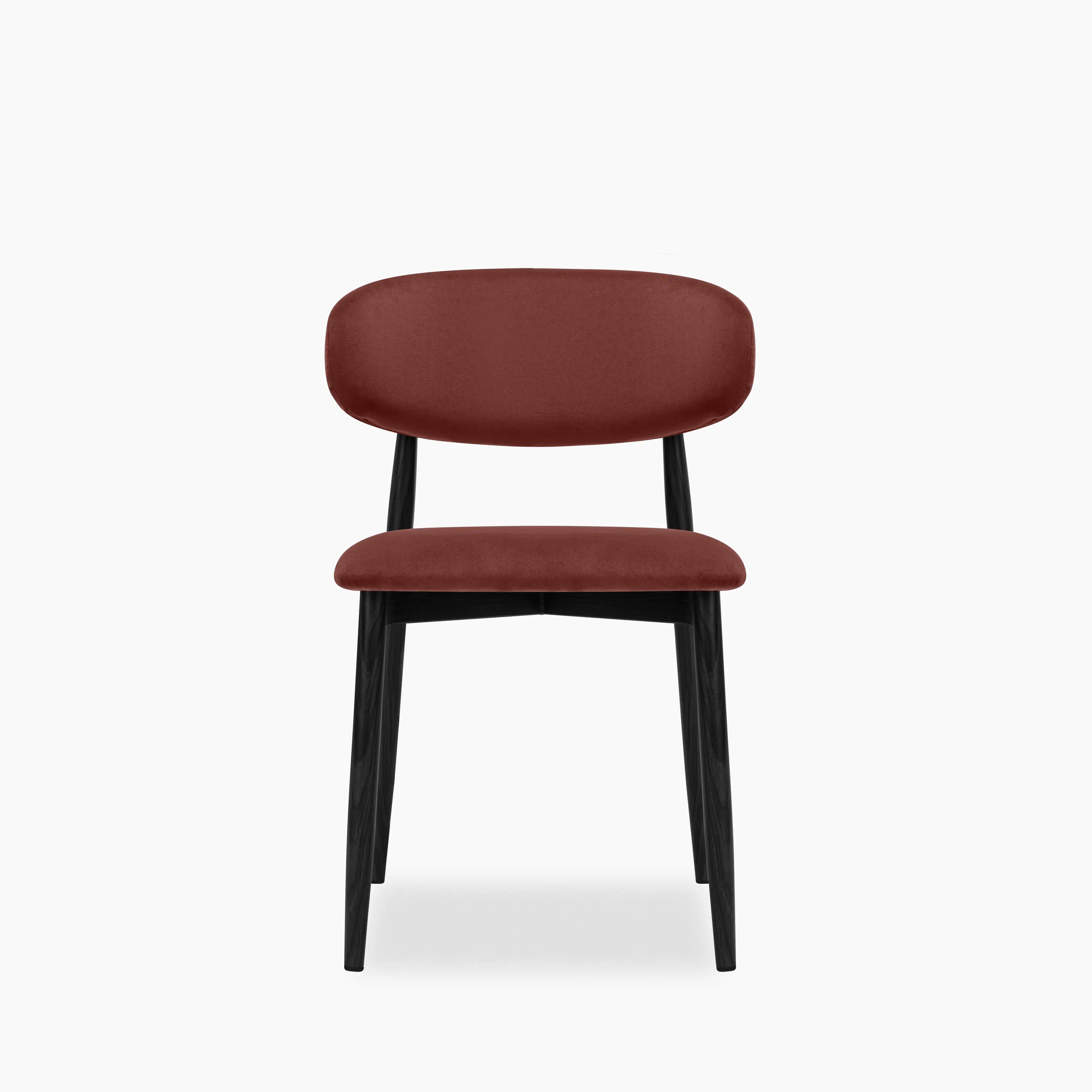 Halston Dining Chair | Rust Red Sustainable Velvet & Black