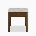 Southampton Square Bedside Table | Ecru Ceramic & Smoked Walnut