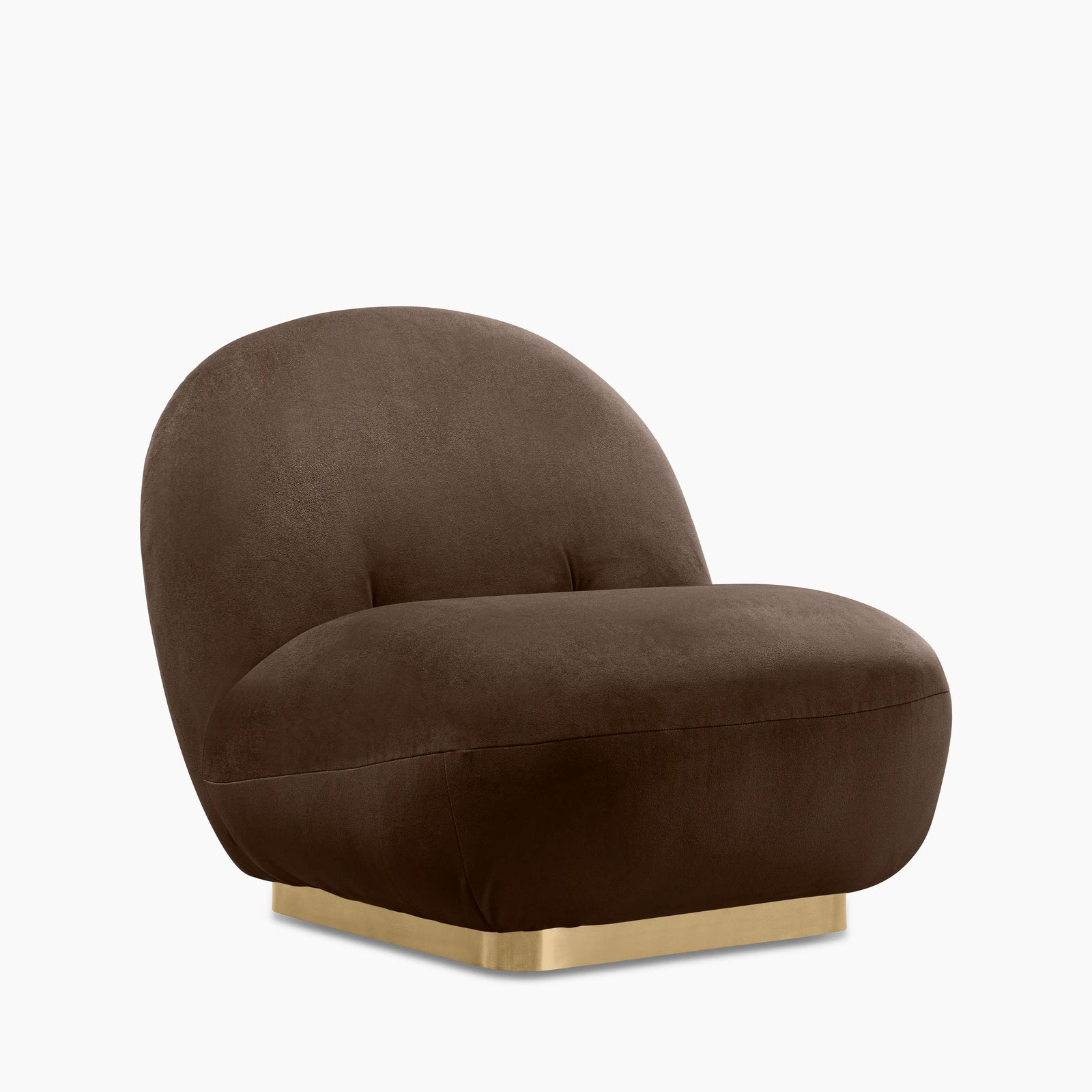 Erin Armchair | Mocha Brown Velvet & Brass
