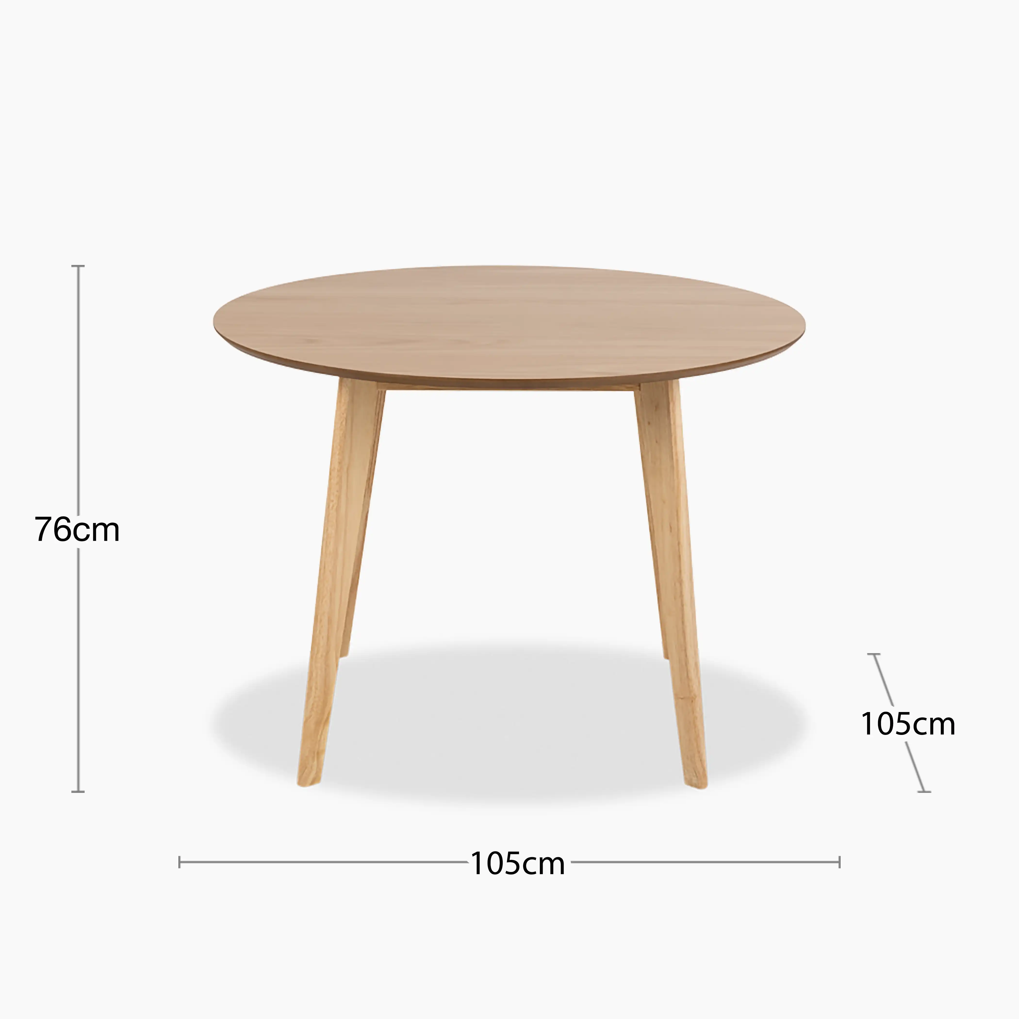 Roxby 4 Seat Round Wooden Dining Table | Oak