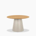 Soli 4 Seat Round Wooden Dining Table | Oak & Taupe