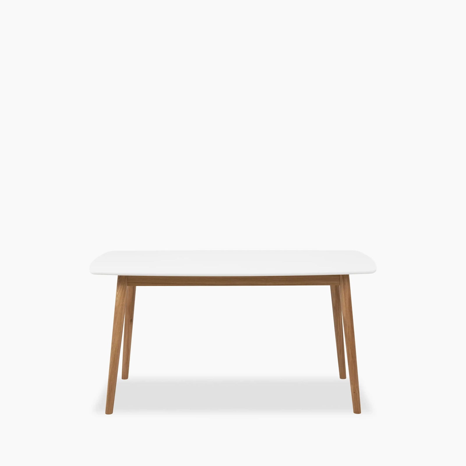 Nagano 6 Seat Rectangle Wooden Dining Table | White & Oak