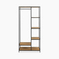 Seaford Open Wardrobe | Oak & Black