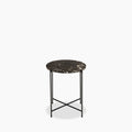 Avila Round Side Table | Brown Marble & Black