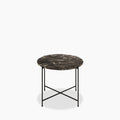 Avila Large Round Side Table | Brown Marble & Black