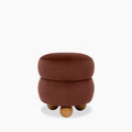Hazel Pouffe | Rust Red Sustainable Velvet & Walnut