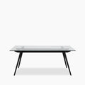 Monti 6 Seat Rectangle Dining Table | Glass & Black