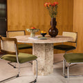 Naxos 4 Seat Round Dining Table | Latte Marble