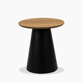 Soli Round Wooden Side Table | Oak & Black