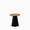Soli Round Wooden Side Table | Oak & Black
