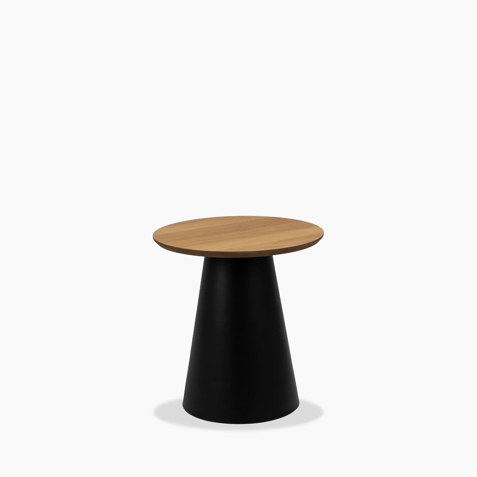 Soli Round Wooden Side Table | Oak & Black