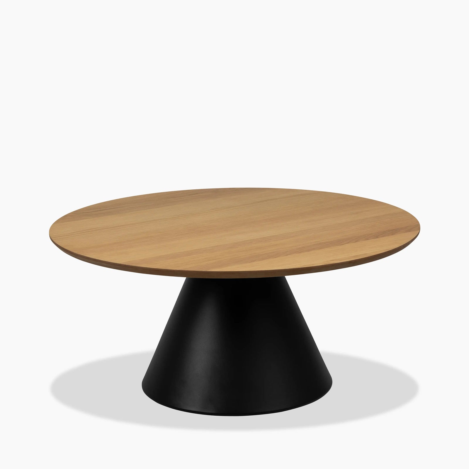 Soli Round Wooden Coffee Table | Oak & Black