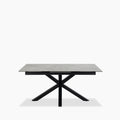 Heaven 6-8 Seat Rectangle Extendable Dining Table | Light Grey Ceramic & Black