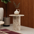 Naxos Round Side Table | Latte Marble