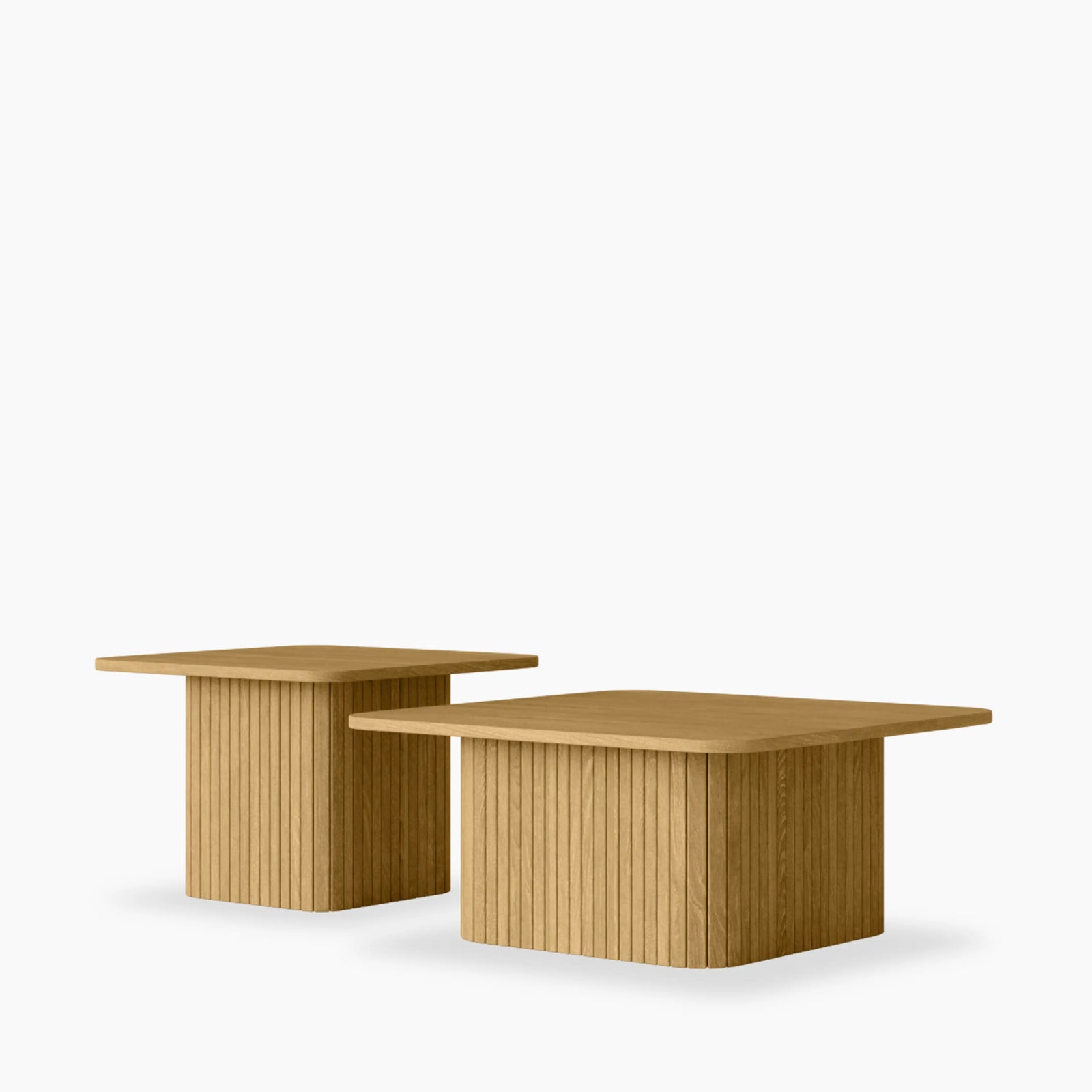 Emery Set of 2 Square Wooden Coffee Tables | Oak