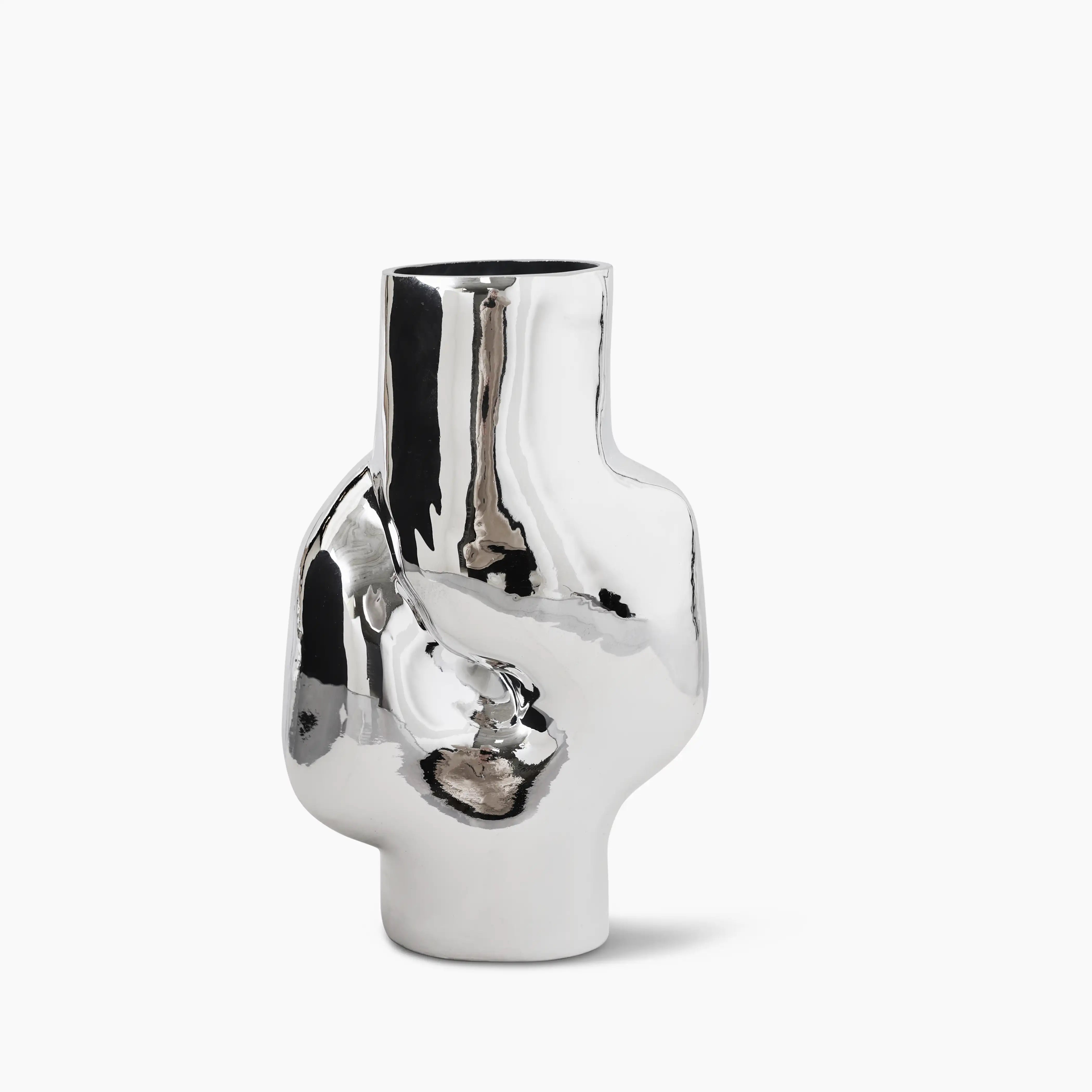 HKliving Glass Vase | Chrome