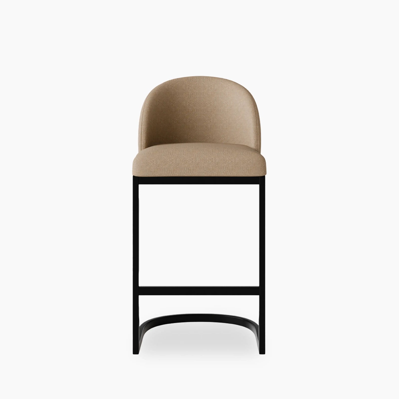 Matteo Kitchen Stool with Backrest | Latte Sustainable Fabric