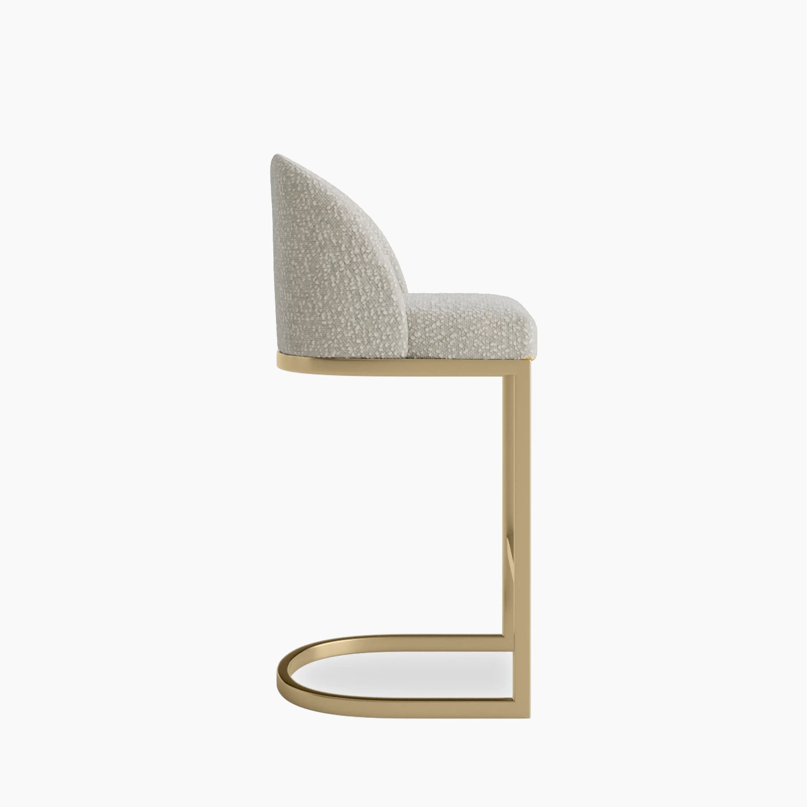 Matteo Kitchen Stool with Backrest | Speckled Stone Sustainable Boucle
