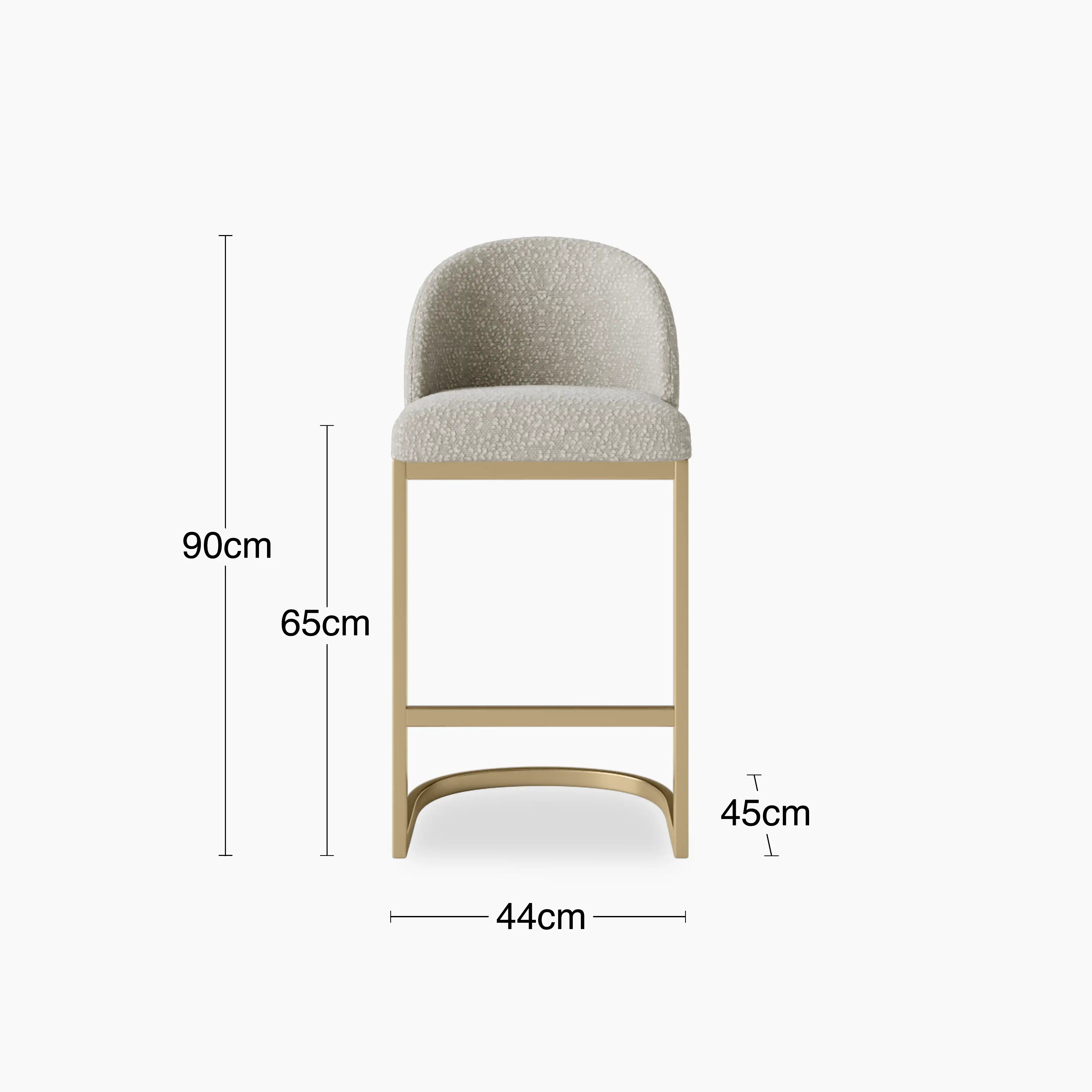 Matteo Kitchen Stool with Backrest | Speckled Stone Sustainable Boucle