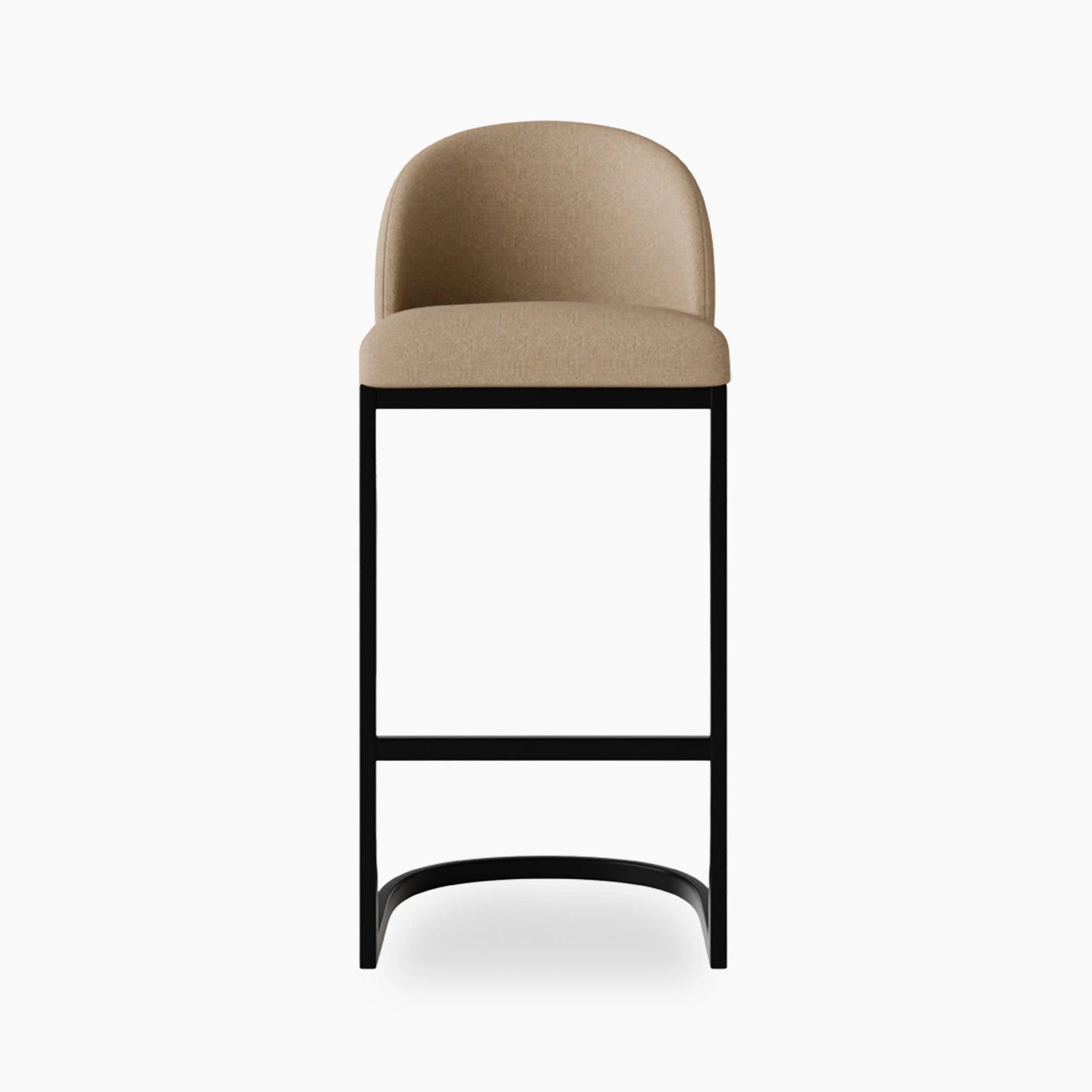Matteo Bar Stool with Backrest | Latte Sustainable Fabric