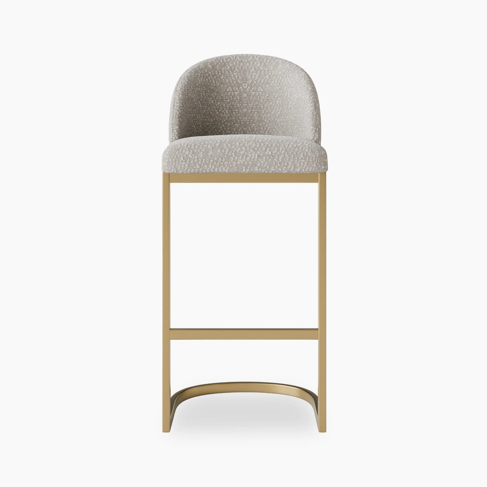 Matteo Bar Stool with Backrest | Speckled Stone Sustainable Boucle
