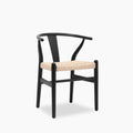 Bjorn Wooden Dining Chair | Natural Weave & Black