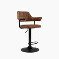 Mindy Adjustable Stool | Vintage Tan Faux Leather & Black