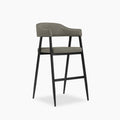 Presley Kitchen Stool | Speckled Grey Sustainable Fabric & Black