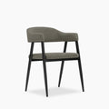 Presley Carver Dining Chair | Speckled Grey Sustainable Fabric & Black