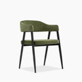 Presley Carver Dining Chair | Olive Green Sustainable Velvet & Black