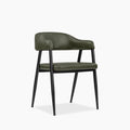 Presley Carver Dining Chair | Vintage Green Faux Leather & Black