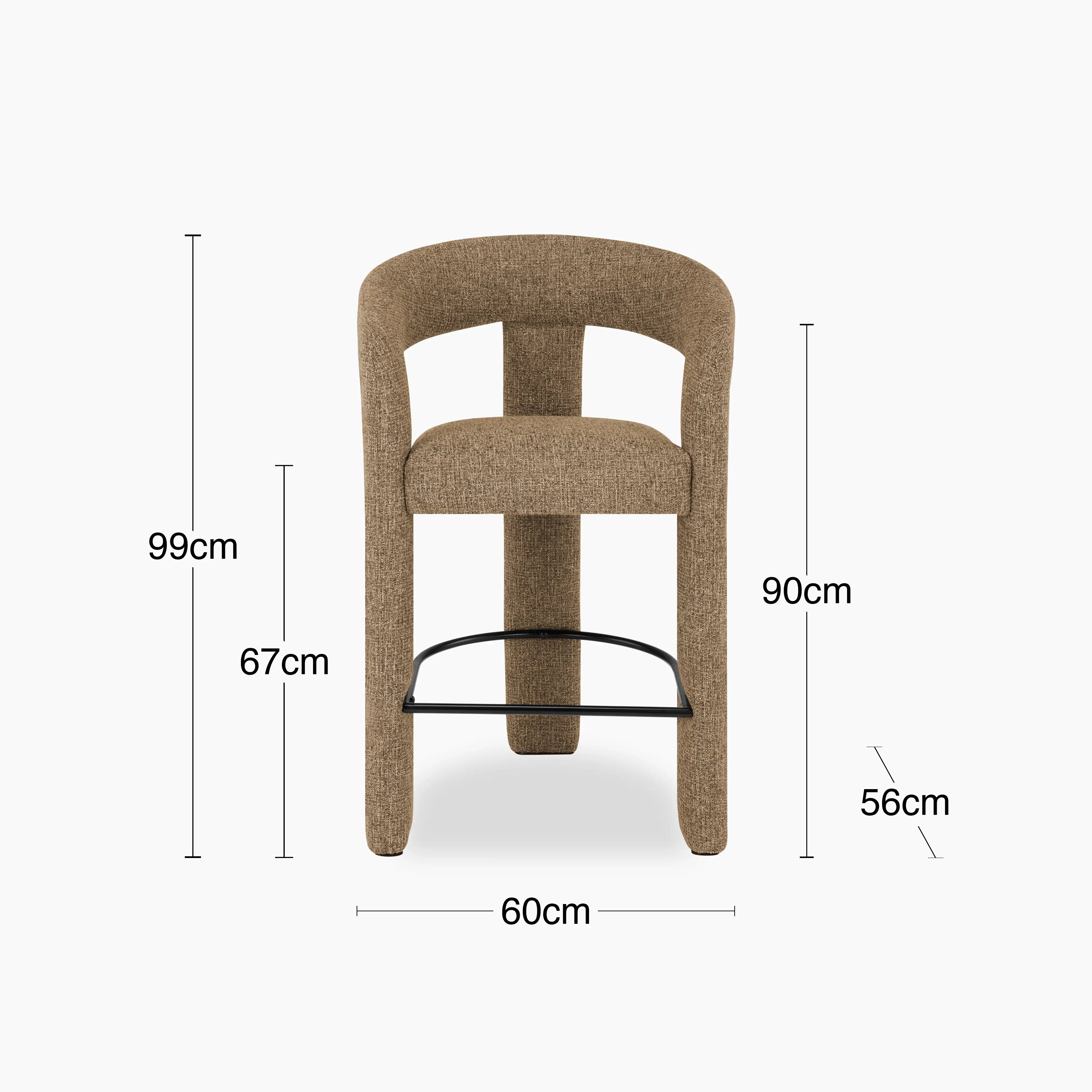 Bellamy Kitchen Stool | Speckled Cappuccino Boucle