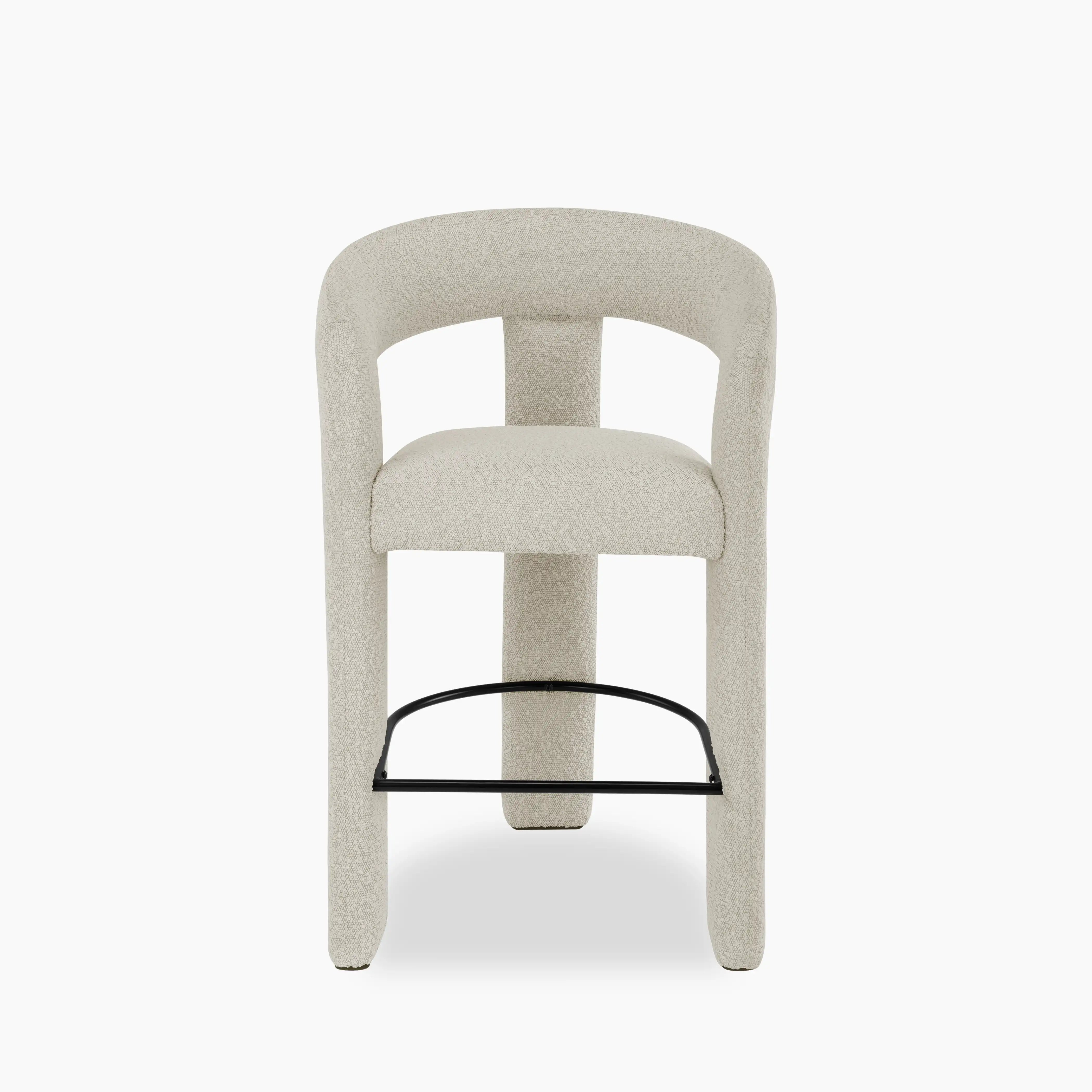 Bellamy Kitchen Stool | Speckled Stone Sustainable Boucle