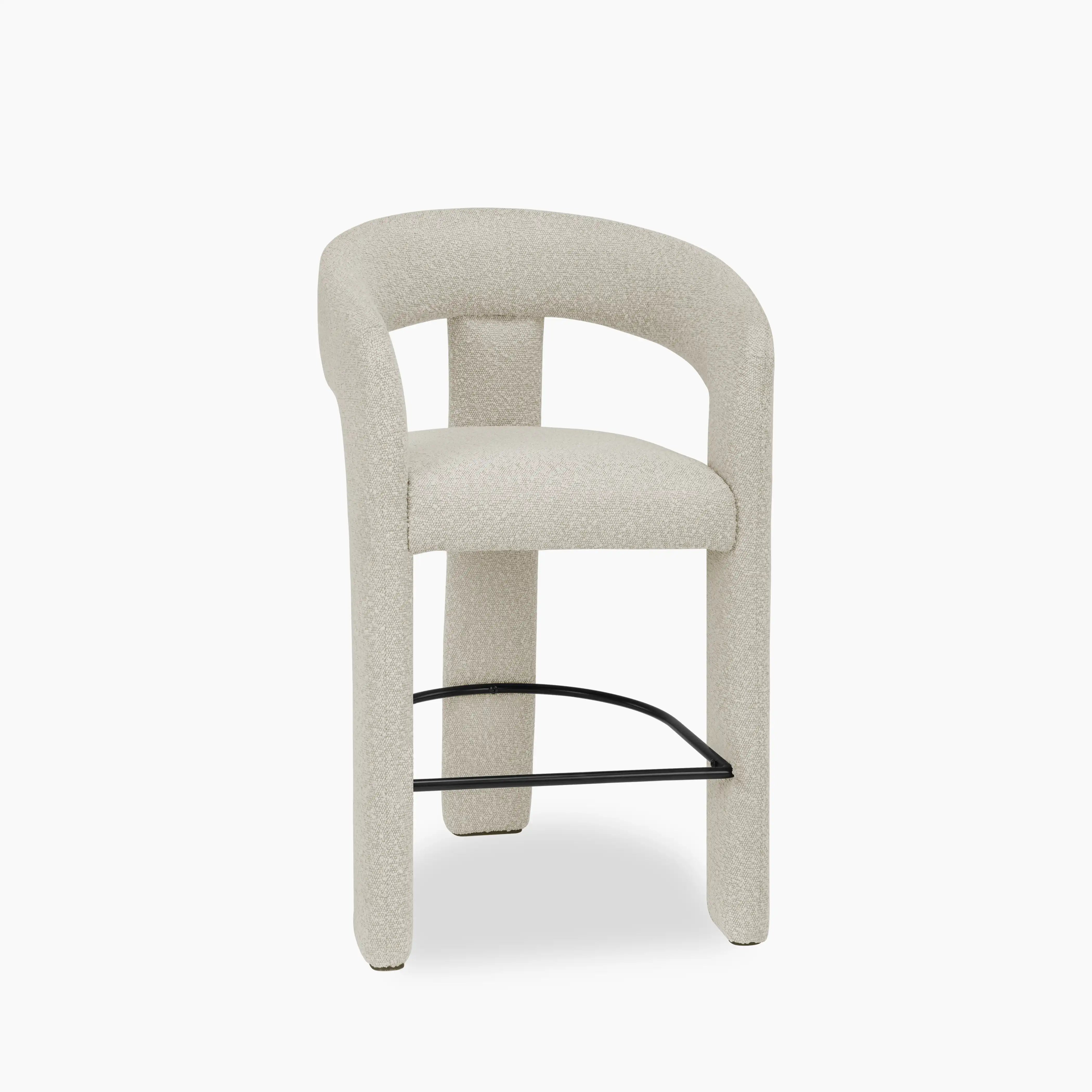 Bellamy Kitchen Stool | Speckled Stone Sustainable Boucle