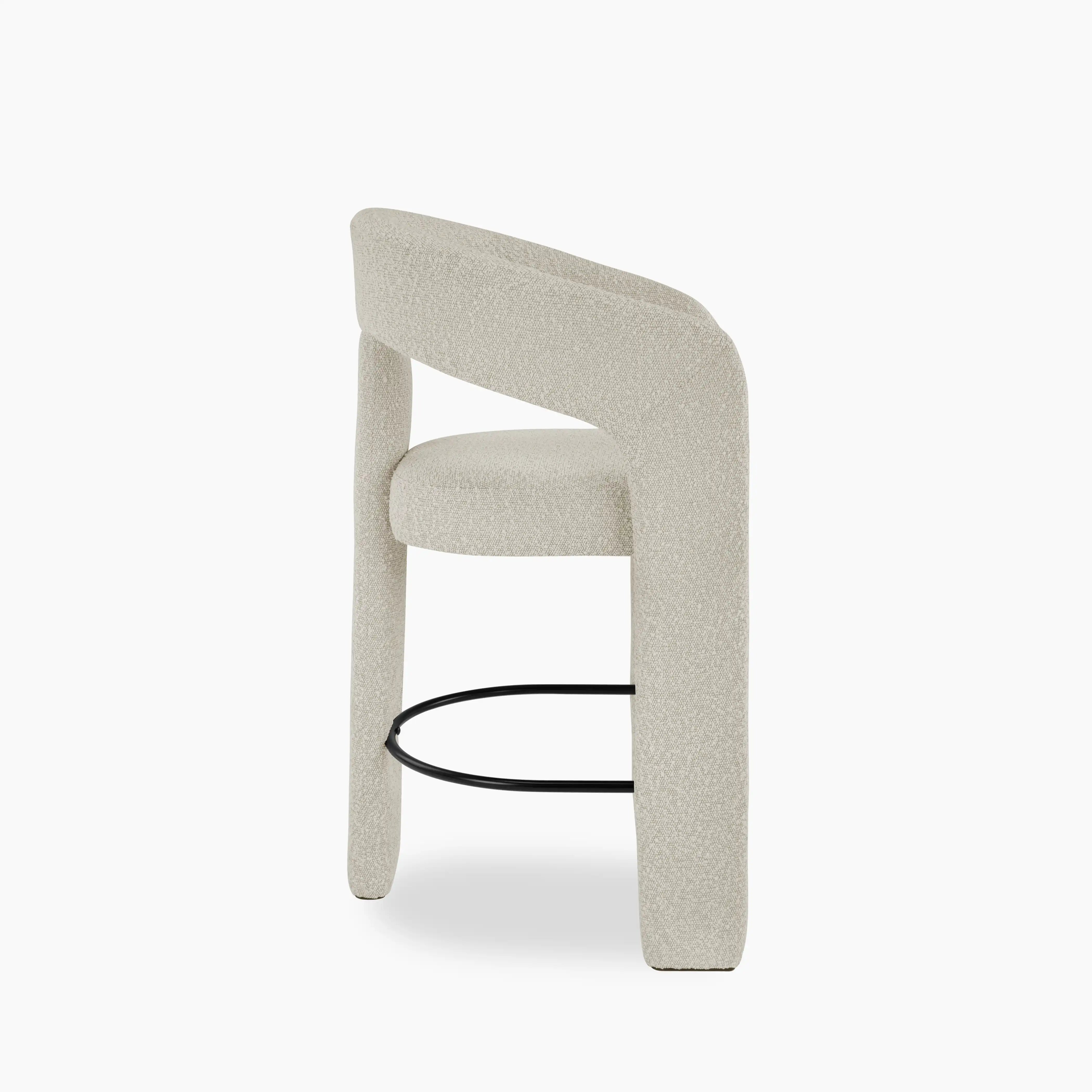 Bellamy Kitchen Stool | Speckled Stone Sustainable Boucle
